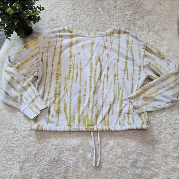 AC/DC White and Green Cropped Front Tie Crew Neck Sweatshirt, Size Medium - Picture 5 of 5